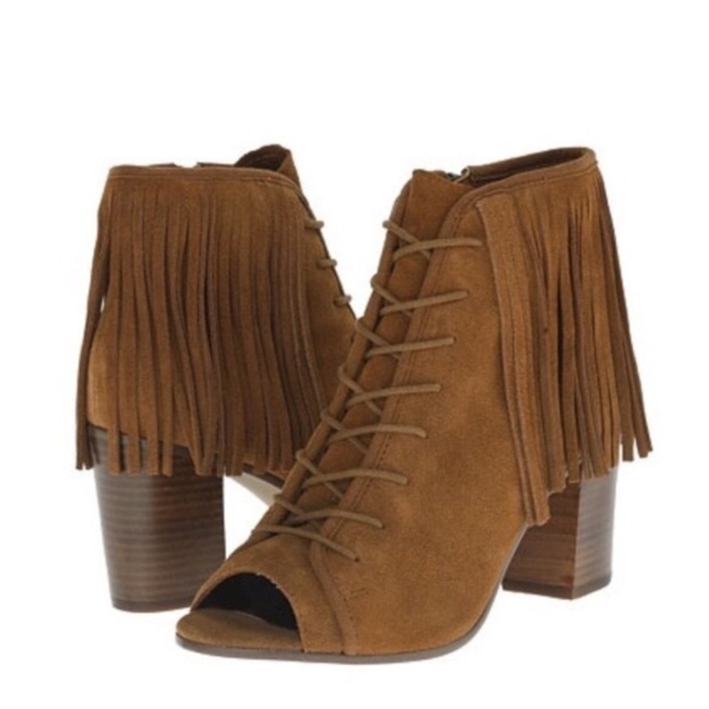 Steve Madden fringe peep toe bootie